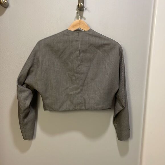 Diane Harris vintage black/white checkered wool crop jacket and bubble skirt - Picture 14 of 15